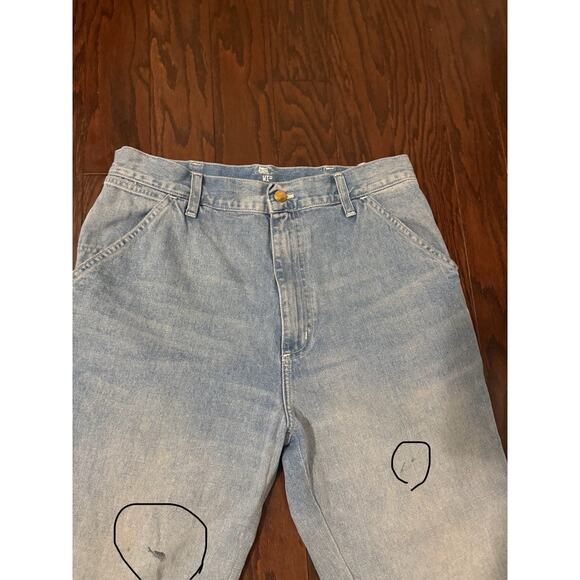 CARHARTT WIP SIMPLE PANT DENIM BLUE STONE WASHED 36/25 cut offs - Picture 10 of 10